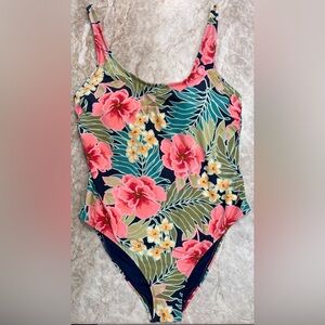 NWT Hurley Tropical Pink UPF 50+ 1-Piece Swimsuit XXL